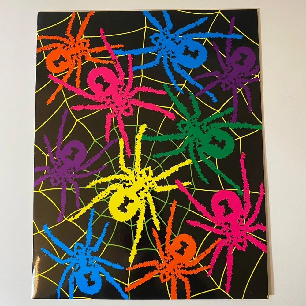 Vintage Lisa Frank Spiders & Skeletons 1 Spooky Folder